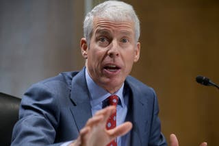 Chris Wright, President-elect Donald Trump's nominee to be Secretary of Energy, testifies for his pending confirmation, on Wednesday in Washington, D.C. Wright